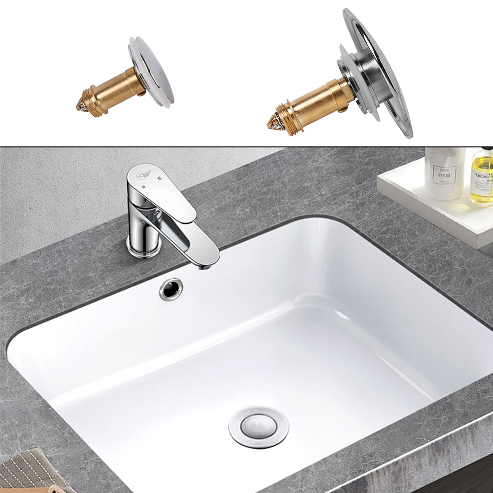 Pop Up Basin Sink Push Button Bathroom Push Drain Stopper Plugs Click Clack Plug Bolt - 38mm