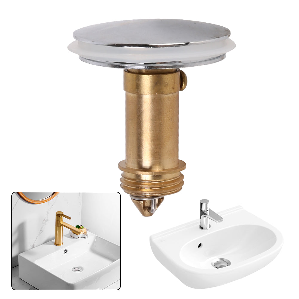 Pop Up Basin Sink Push Button Bathroom Push Drain Stopper Plugs Click Clack Plug Bolt - 38mm