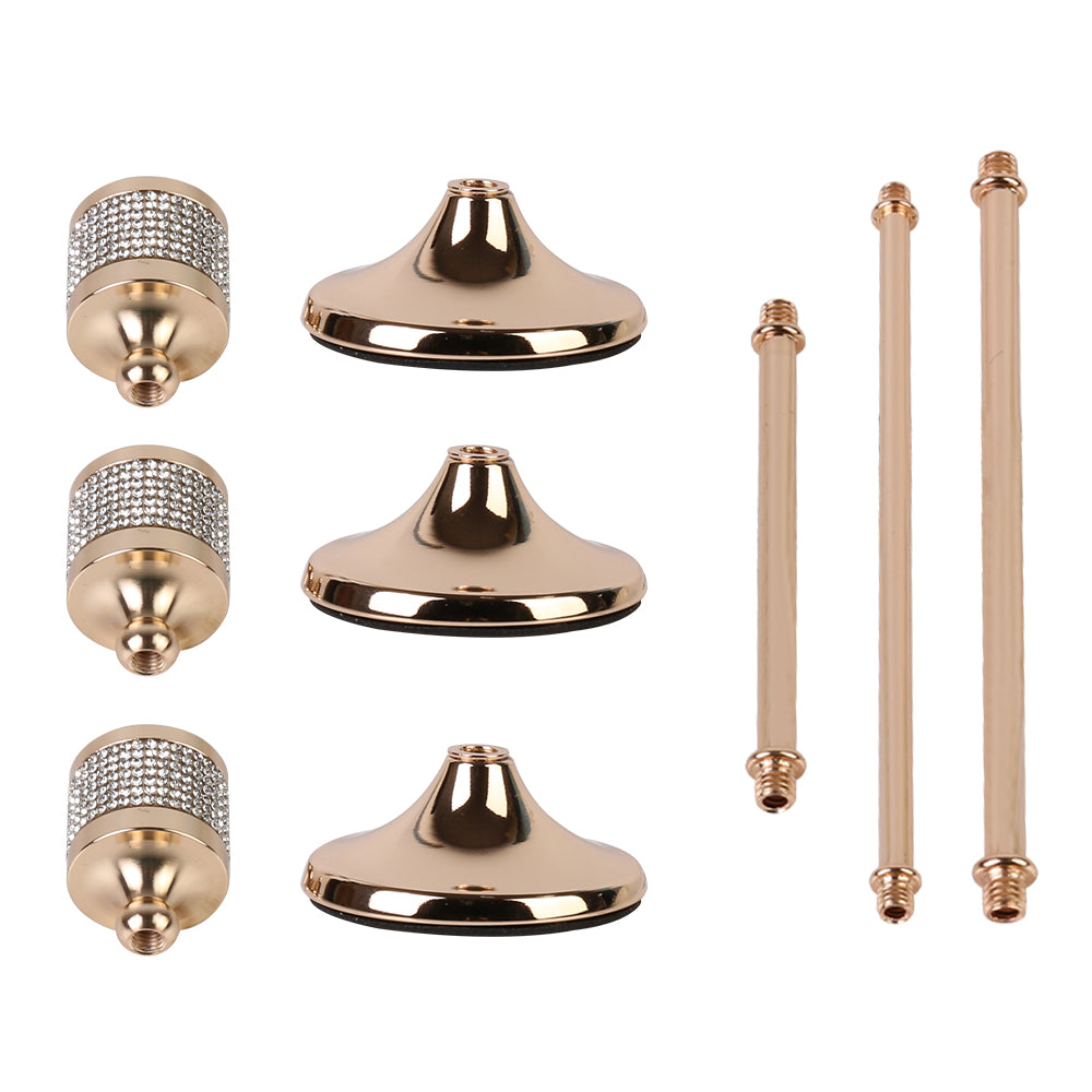 3 Pcs Candlestick Holder Metal Decorative Candle Holder for Taper Candle for Fireplace Mantel Dining Table - Gold