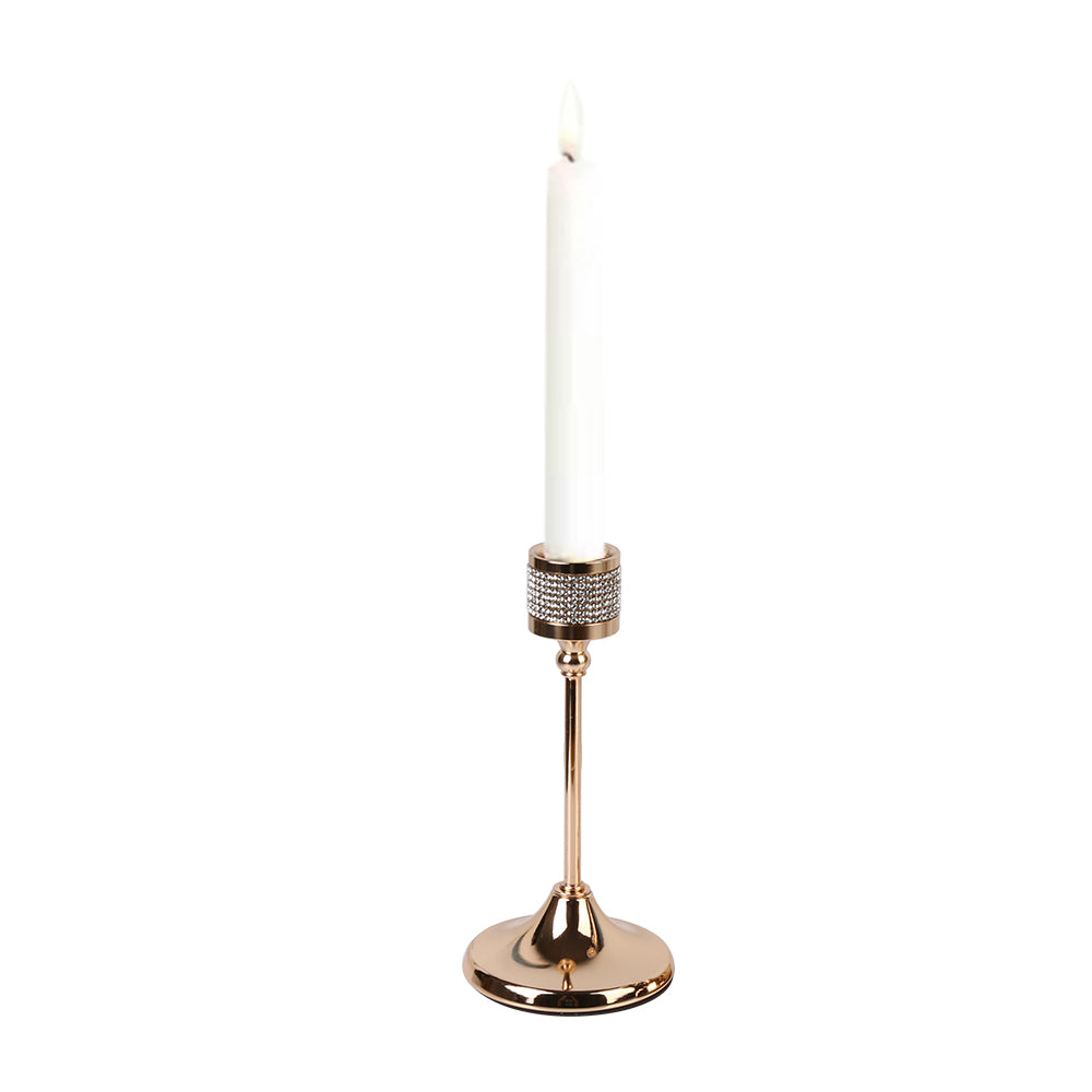 3 Pcs Candlestick Holder Metal Decorative Candle Holder for Taper Candle for Fireplace Mantel Dining Table - Gold