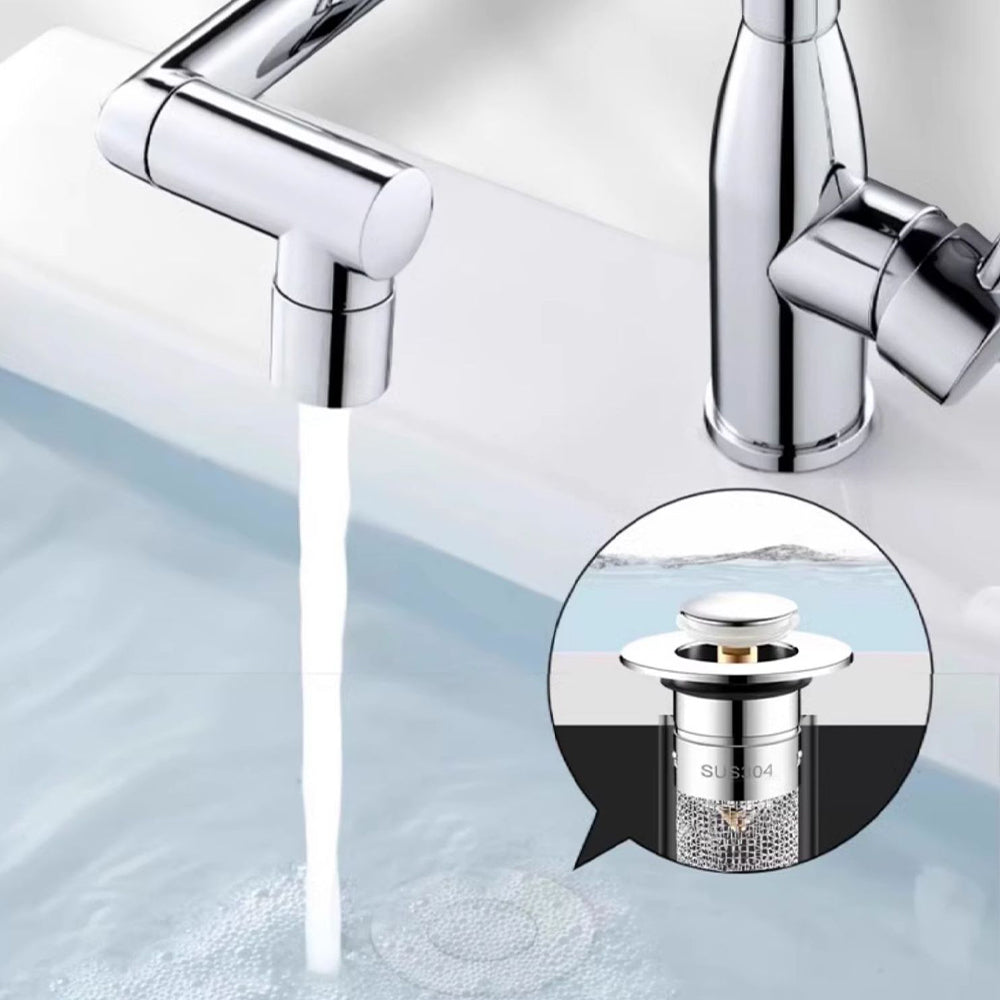 2 Pack Bathroom Sink Stopper Stainless Steel Sink Filter Plugs Plugs Pop Up Drain Stoppers for Wash Basins Bathroom Kitchen Sink