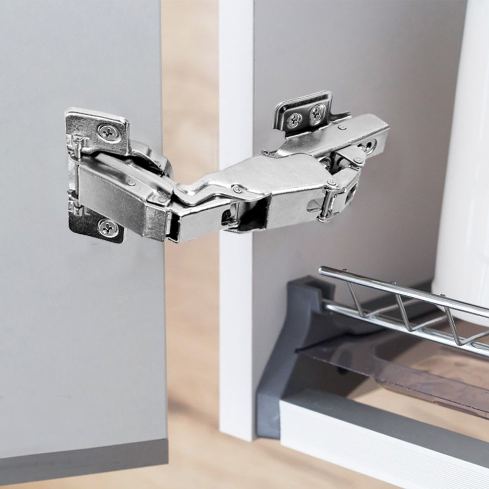 2 Pack 165 Degree Soft Close Frameless Hinges Cabinets Door Hinges Clip-on European Hinge with Screws - Half Overlay