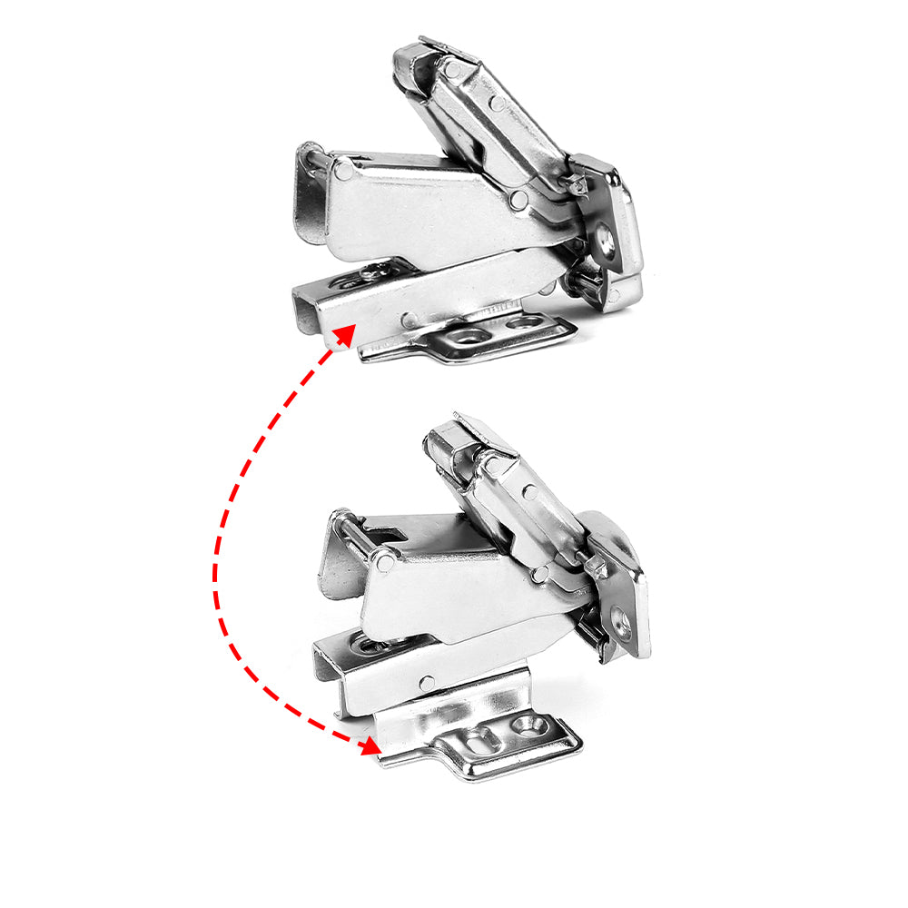 2 Pack 165 Degree Soft Close Frameless Hinges Cabinets Door Hinges Clip-on European Hinge with Screws - Half Overlay