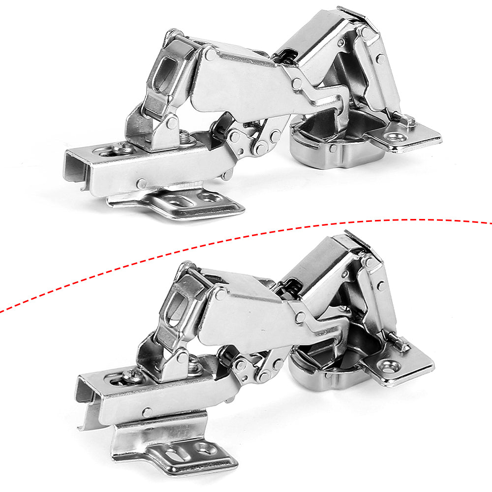 2 Pack 165 Degree Soft Close Frameless Hinges Cabinets Door Hinges Clip-on European Hinge with Screws - Half Overlay