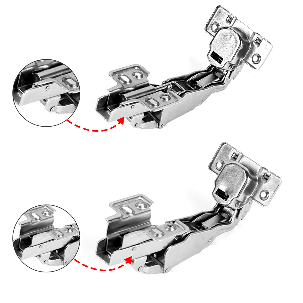 2 Pack 165 Degree Soft Close Frameless Hinges Cabinets Door Hinges Clip-on European Hinge with Screws - Half Overlay