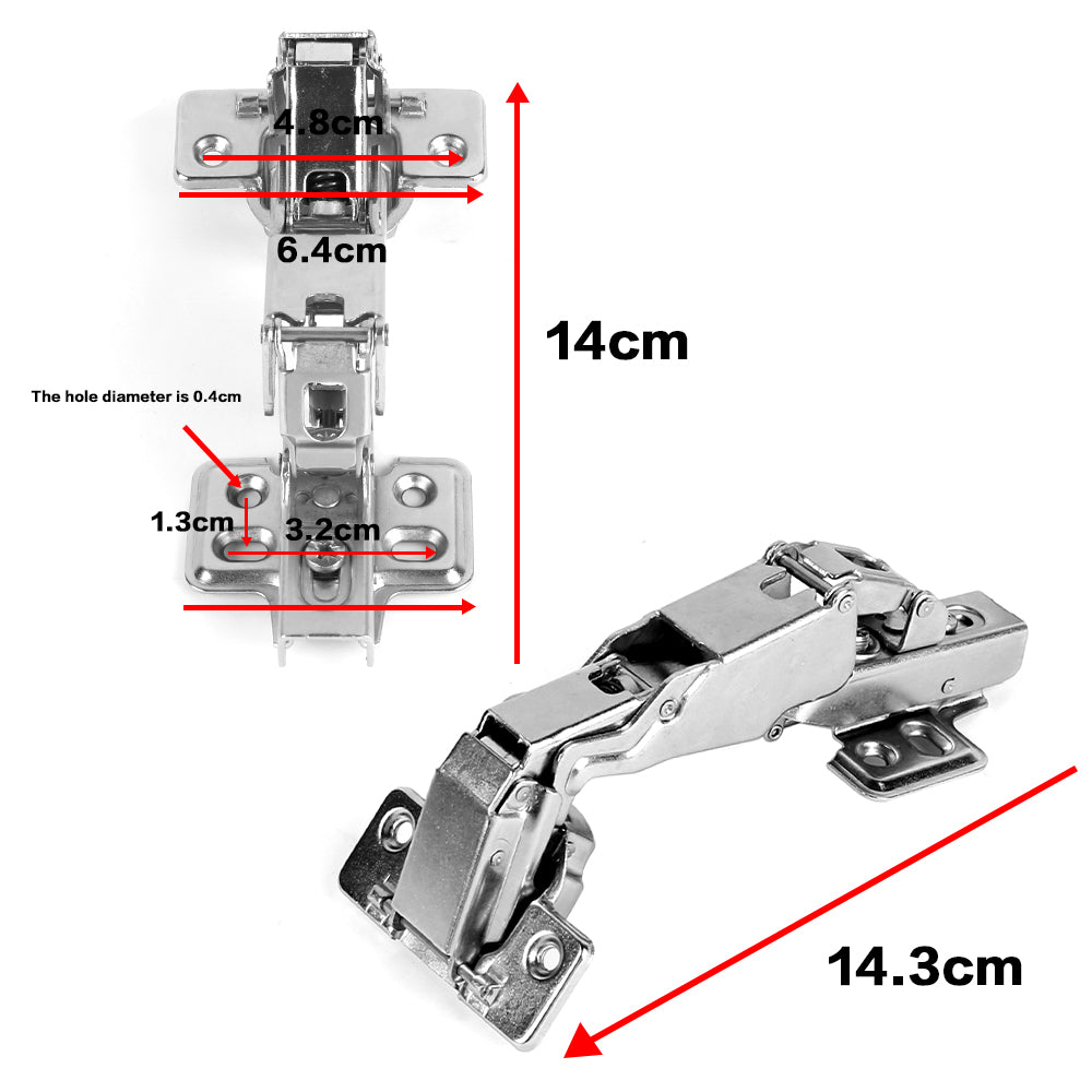 2 Pack 165 Degree Soft Close Frameless Hinges Cabinets Door Hinges Clip-on European Hinge with Screws - Half Overlay