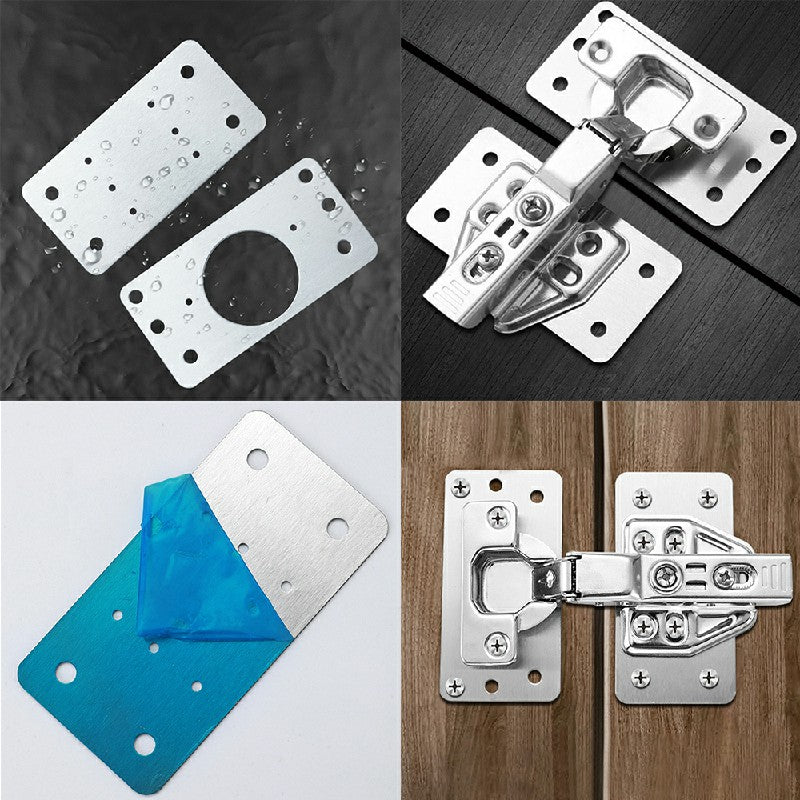 4 Pack Door Hinge Plate Cupboard Hinge Repair Plate Cabinet Hinge Repair Brackets