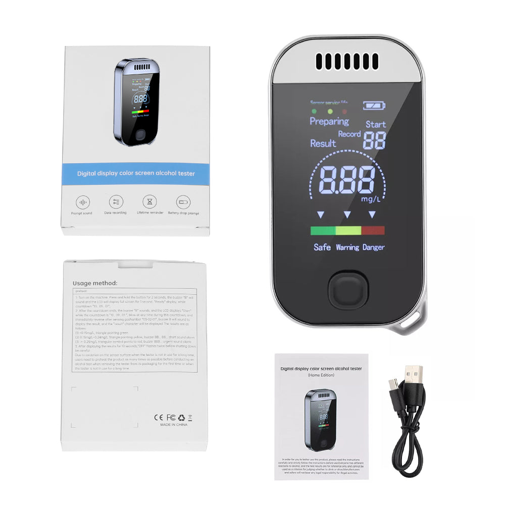 Professional LCD Digital Breath-Alcohol Tester Portable Breathalyser Self Analyzer