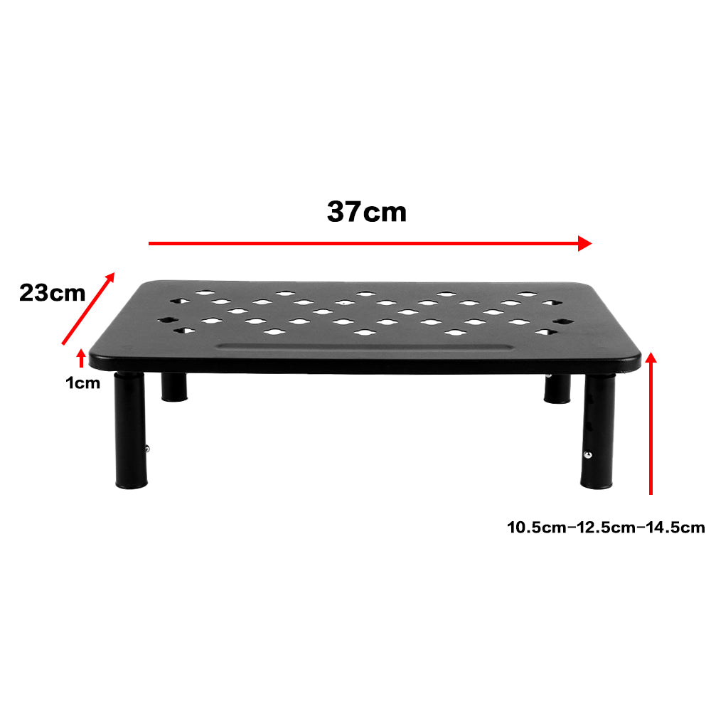 Metal Monitor Stand Riser Computer Monitor Mesh Platform for Laptop Printer - Black