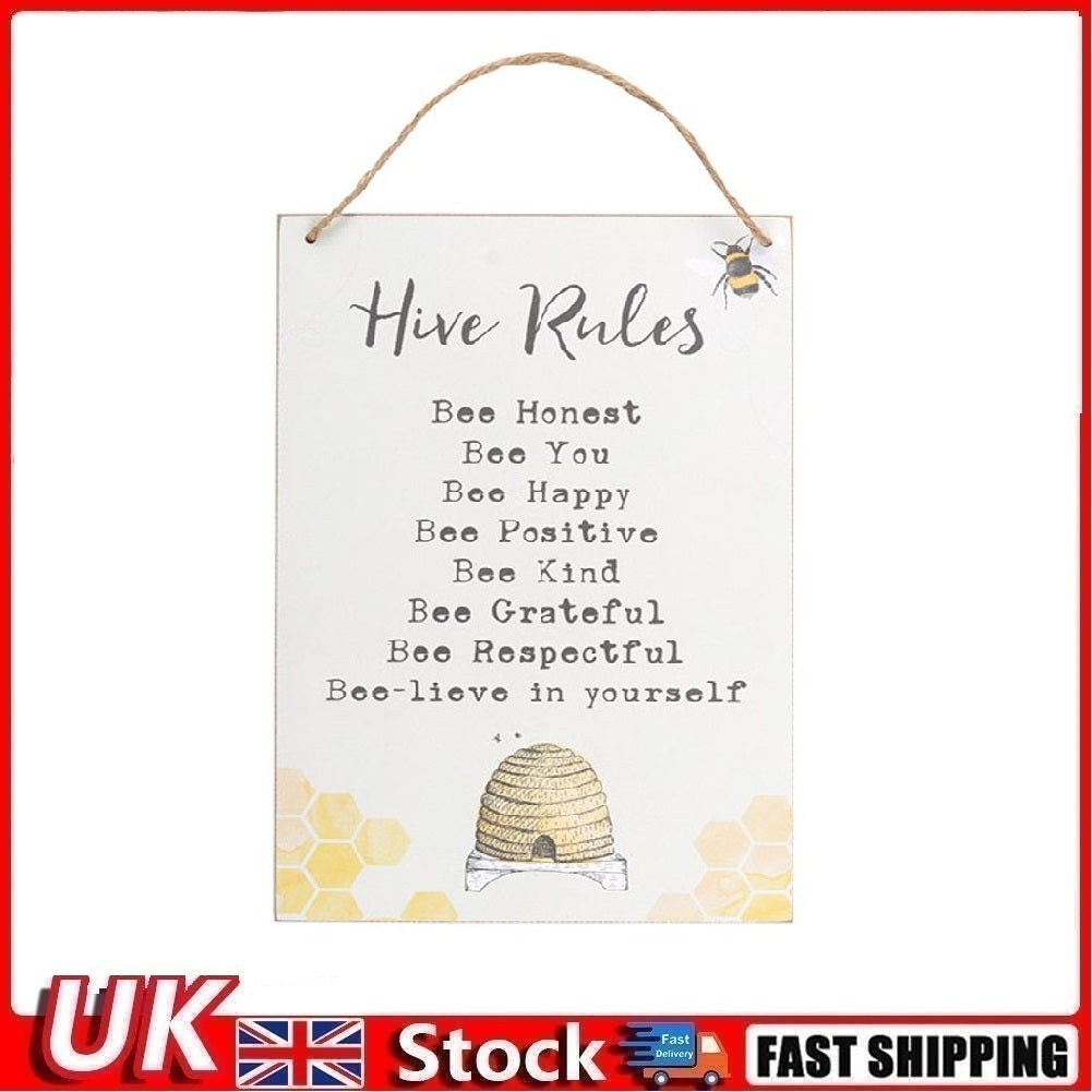 Hive Rules Hanging Sign