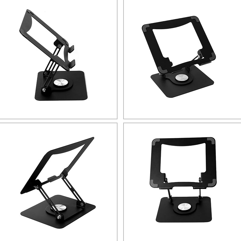 360-degree Rotation Metal Portable Laptop Tablet Stand Riser Bracket Adjustable Holder for Desk - Black OR Silver