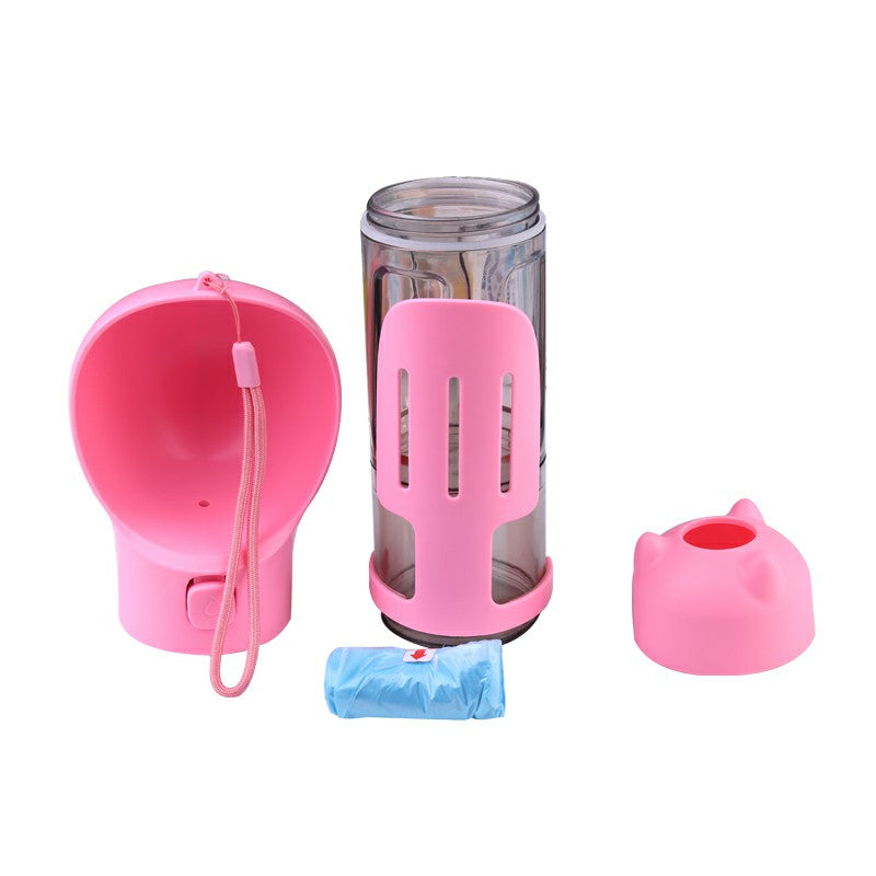 300 ml Pet Dog Water Bottle Portable Drinking Water Dispenser with Poo bags