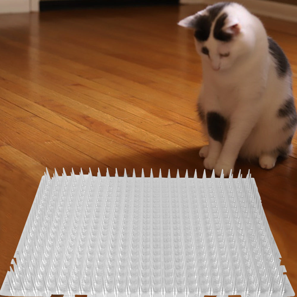 8 Pack Cat Deterrent Mat Cat Scat Mat with Spikes for Outdoor Indoor