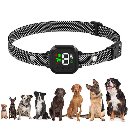 Smart Automatic Anti Barking Collar Digital Waterproof Stop Bark Collar for Dog Pet Black White