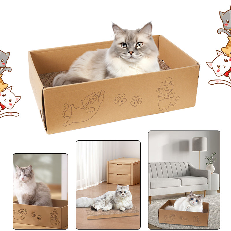 5PCS Cat Scratching Board Reversible Cat Cardboard Refill Pad Corrugated Scratch Bed for Indoor Kitty