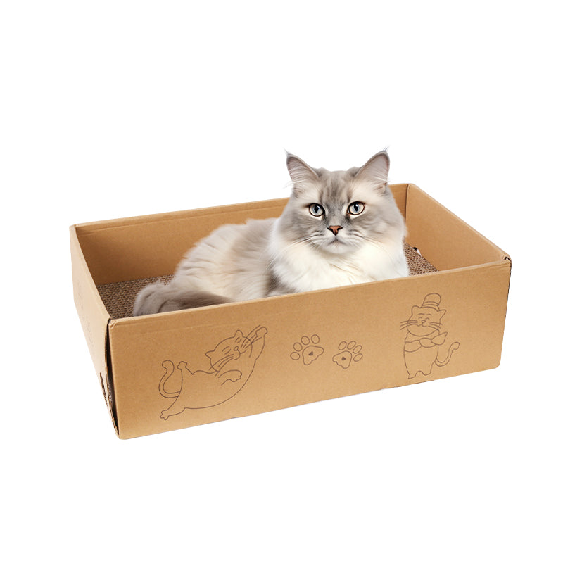 5PCS Cat Scratching Board Reversible Cat Cardboard Refill Pad Corrugated Scratch Bed for Indoor Kitty