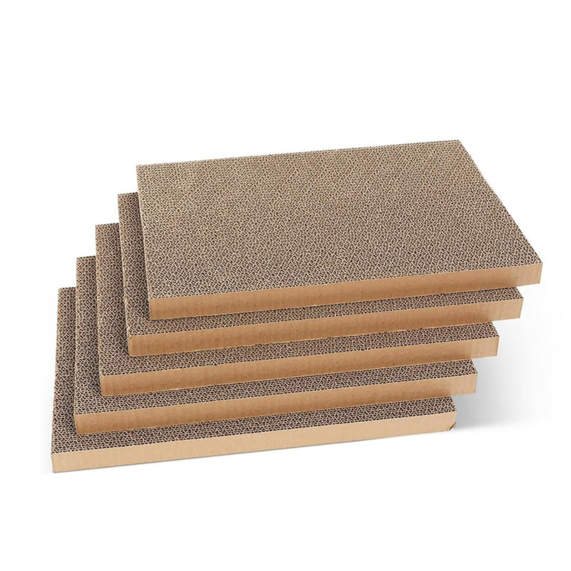 5PCS Cat Scratching Board Reversible Cat Cardboard Refill Pad Corrugated Scratch Bed for Indoor Kitty