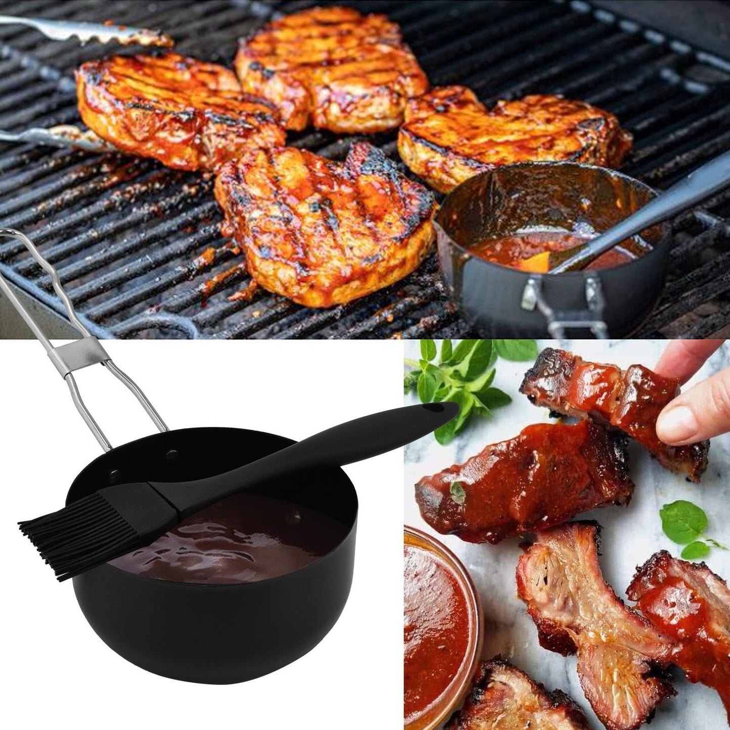 BBQ Saucepan Set with Silicone Brush AS-19395