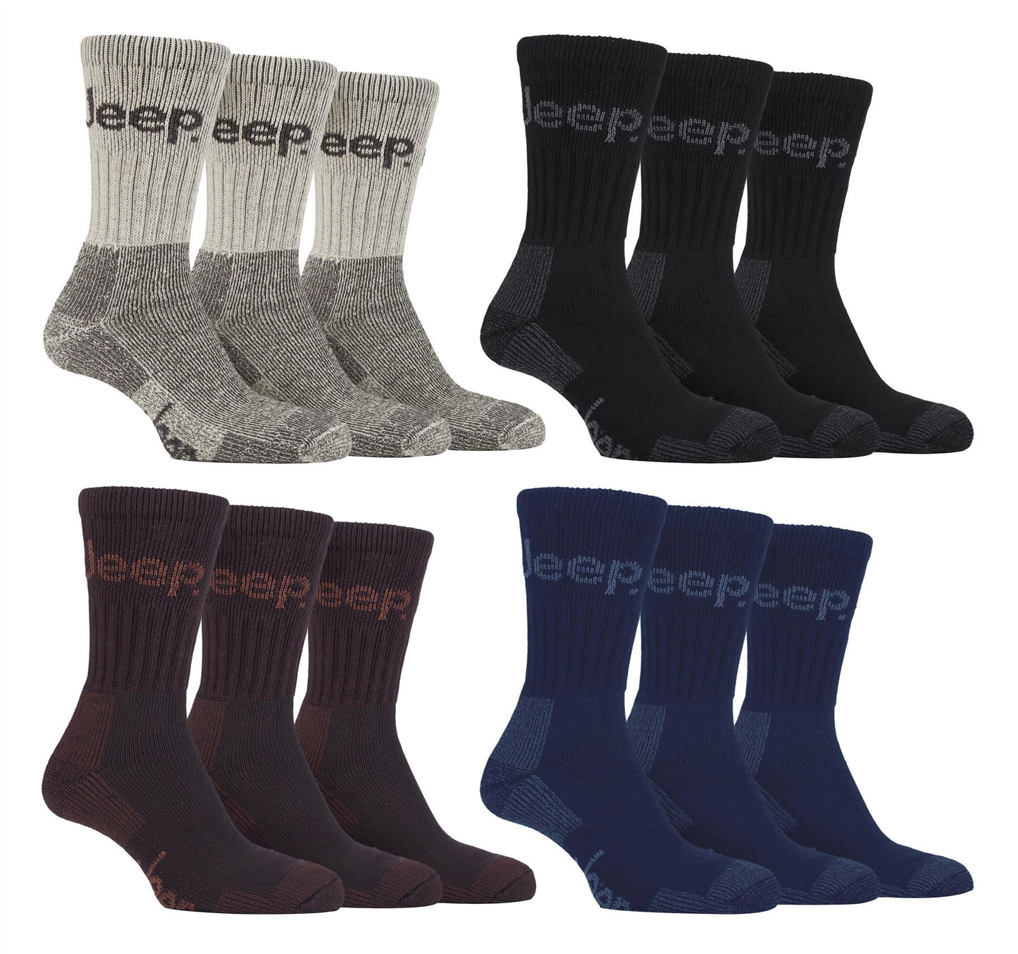 Jeep - 12 Pairs Mens Terrain Socks