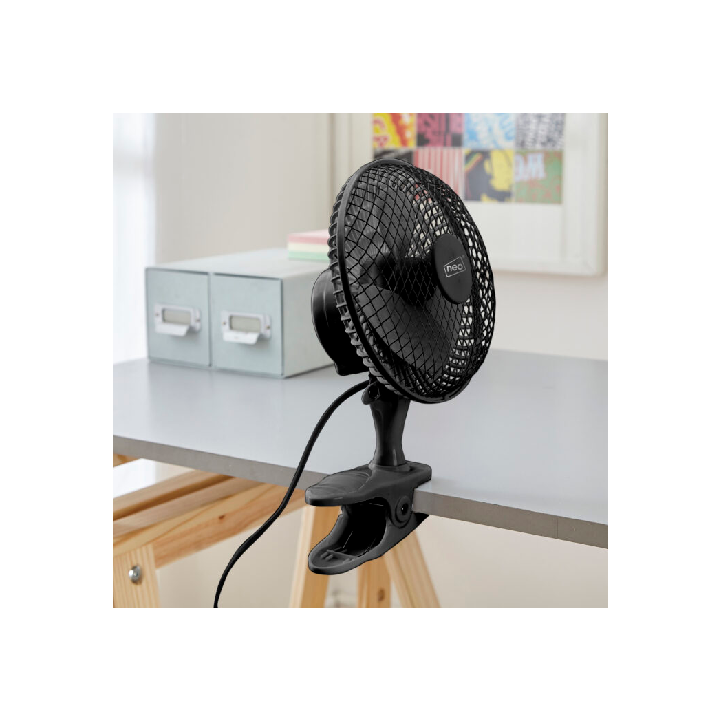 Neo Mini Clip Base Mount Desk Fan Black