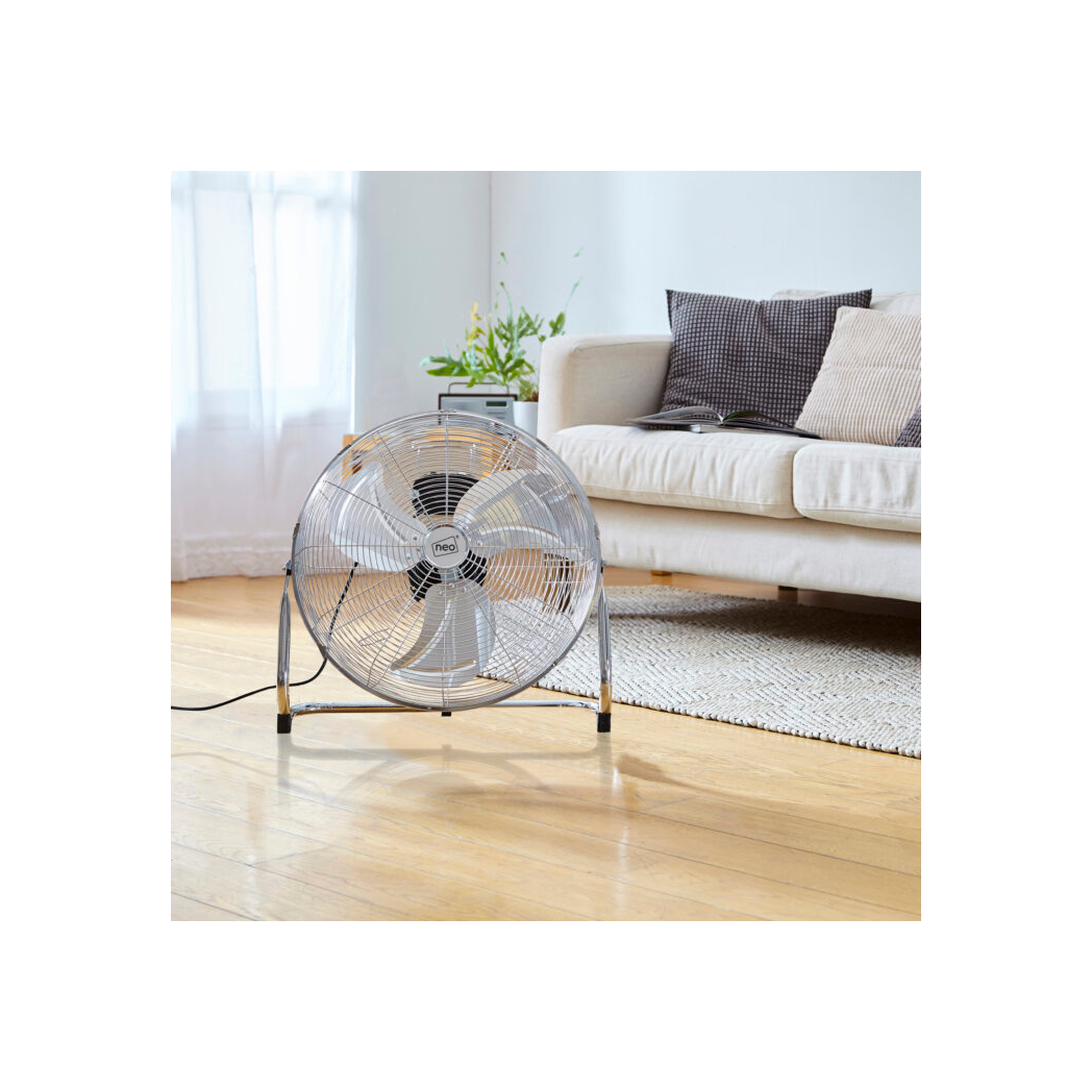 Neo High Velocity Chrome Metal Floor Freestanding Fan ? 16 Inch