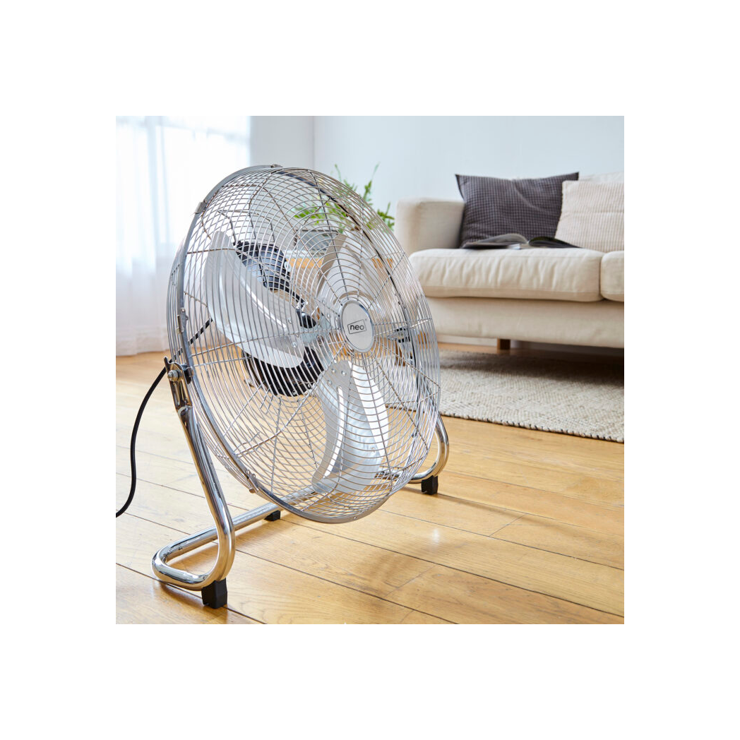 Neo High Velocity Chrome Metal Floor Freestanding Fan ? 16 Inch