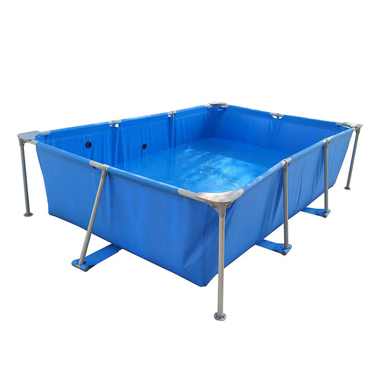 Metal Frame Rectangular Swimming Pool Portable Above Ground Easy Set Pool Family