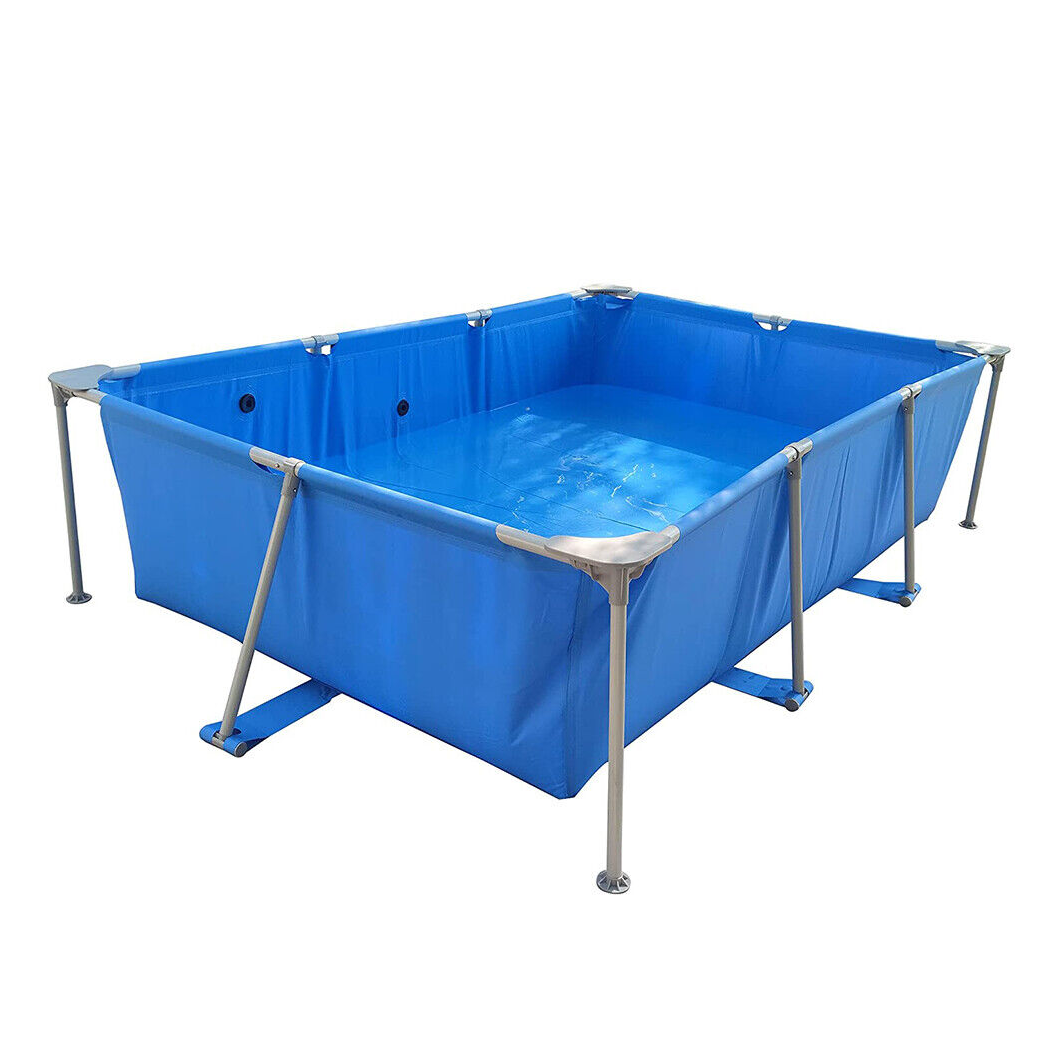 Metal Frame Rectangular Swimming Pool Portable Above Ground Easy Set Pool Family