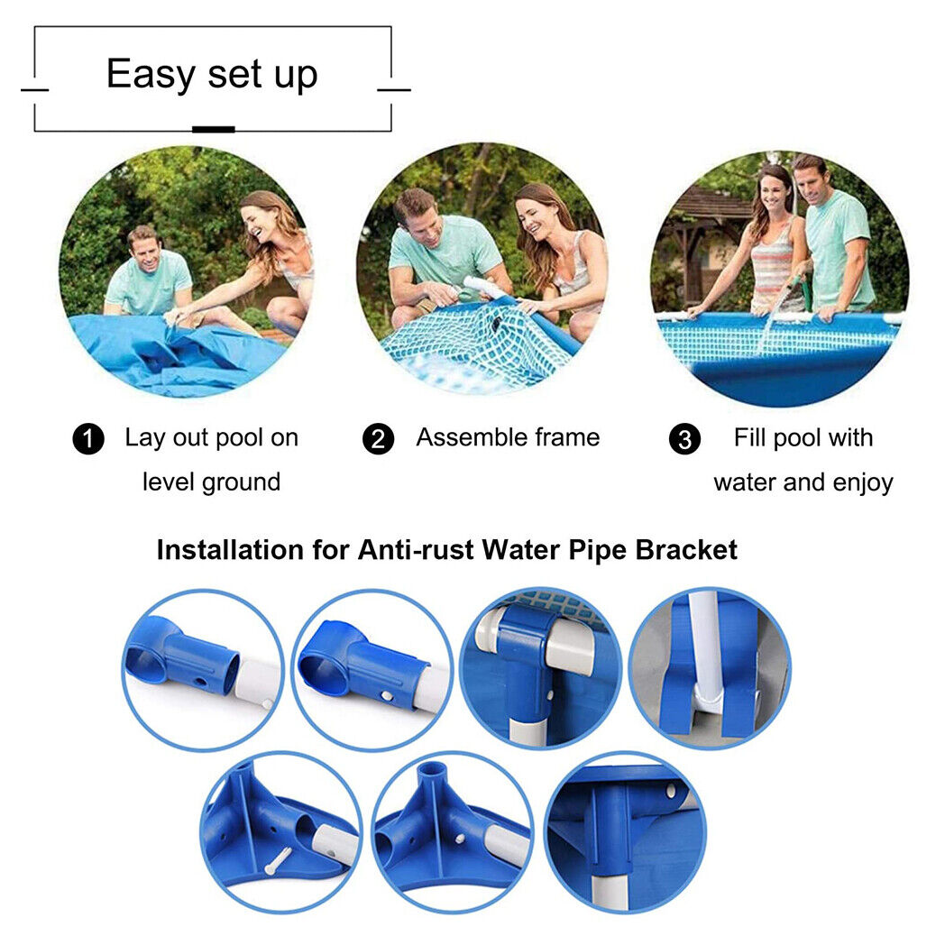 Metal Frame Rectangular Swimming Pool Portable Above Ground Easy Set Pool Family