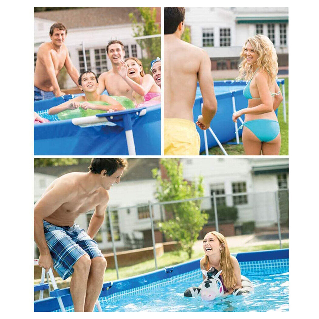 Metal Frame Rectangular Swimming Pool Portable Above Ground Easy Set Pool Family