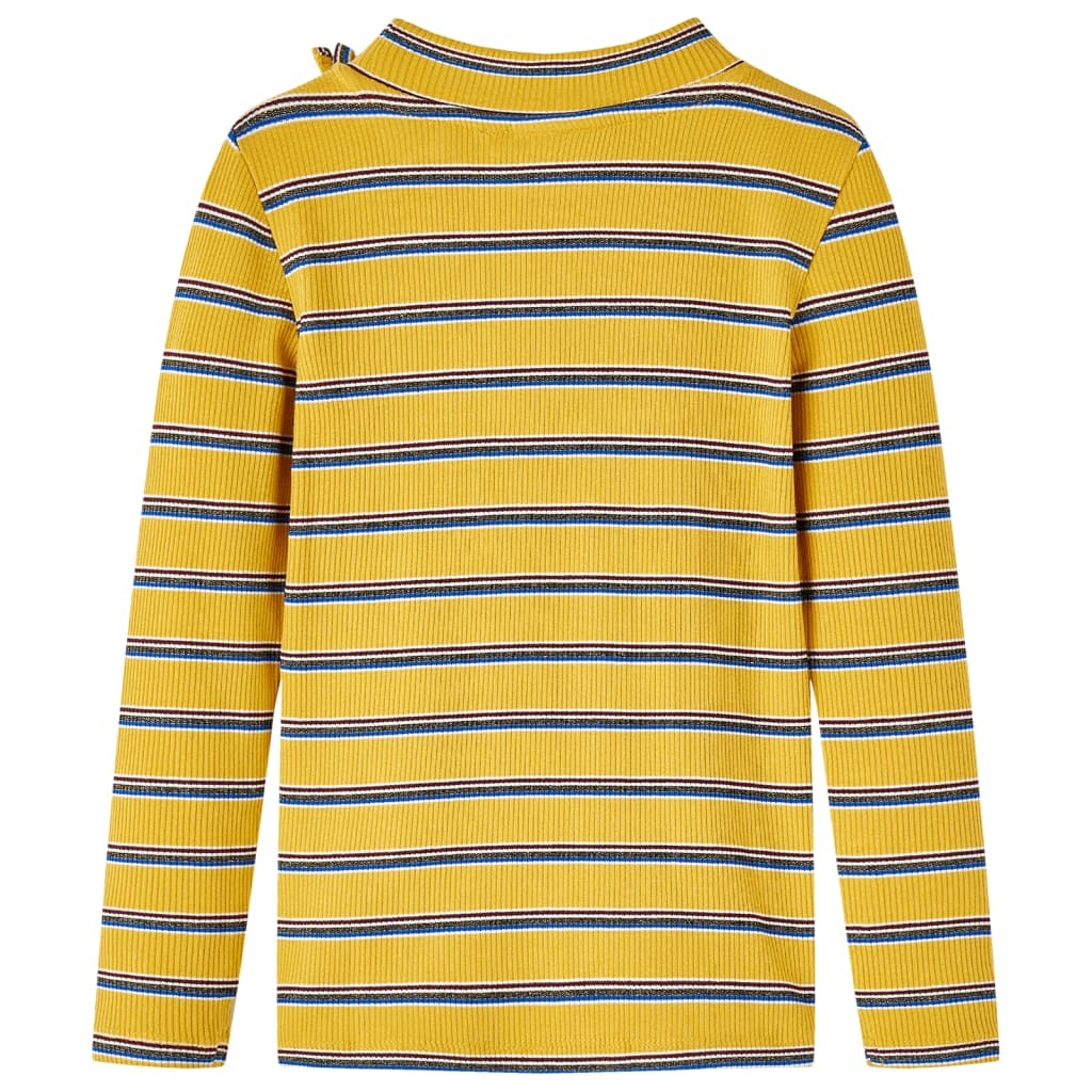 Kids' T-shirt with Long Sleeves Striped Ochre 104