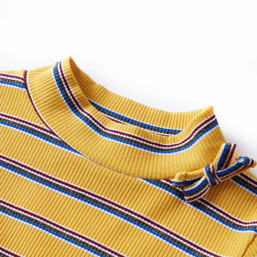 Kids' T-shirt with Long Sleeves Striped Ochre 104