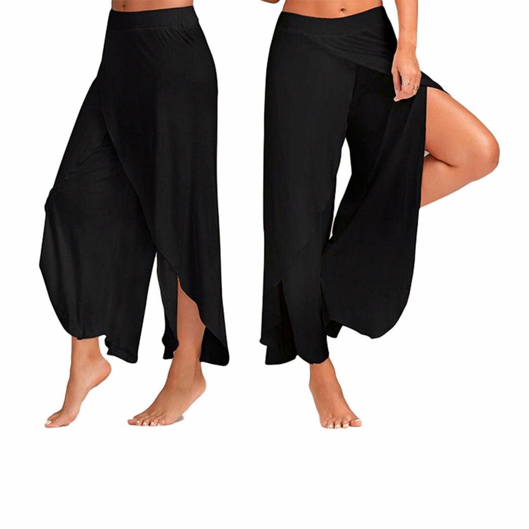 Super Soft Cotton Spandex Harem Style Yoga Pilates Pants, Black