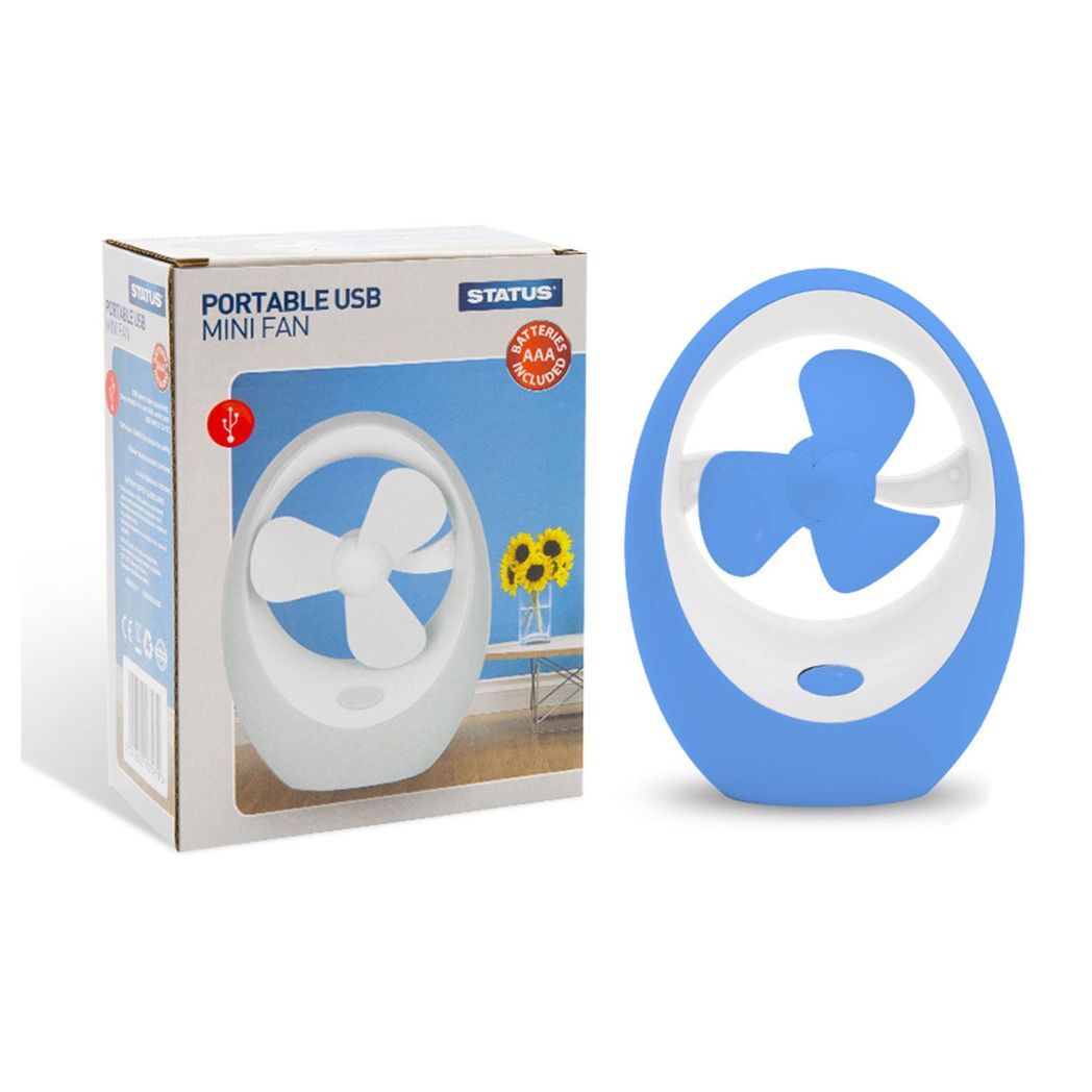 Status 3.5" USB Mini Fan - Blue