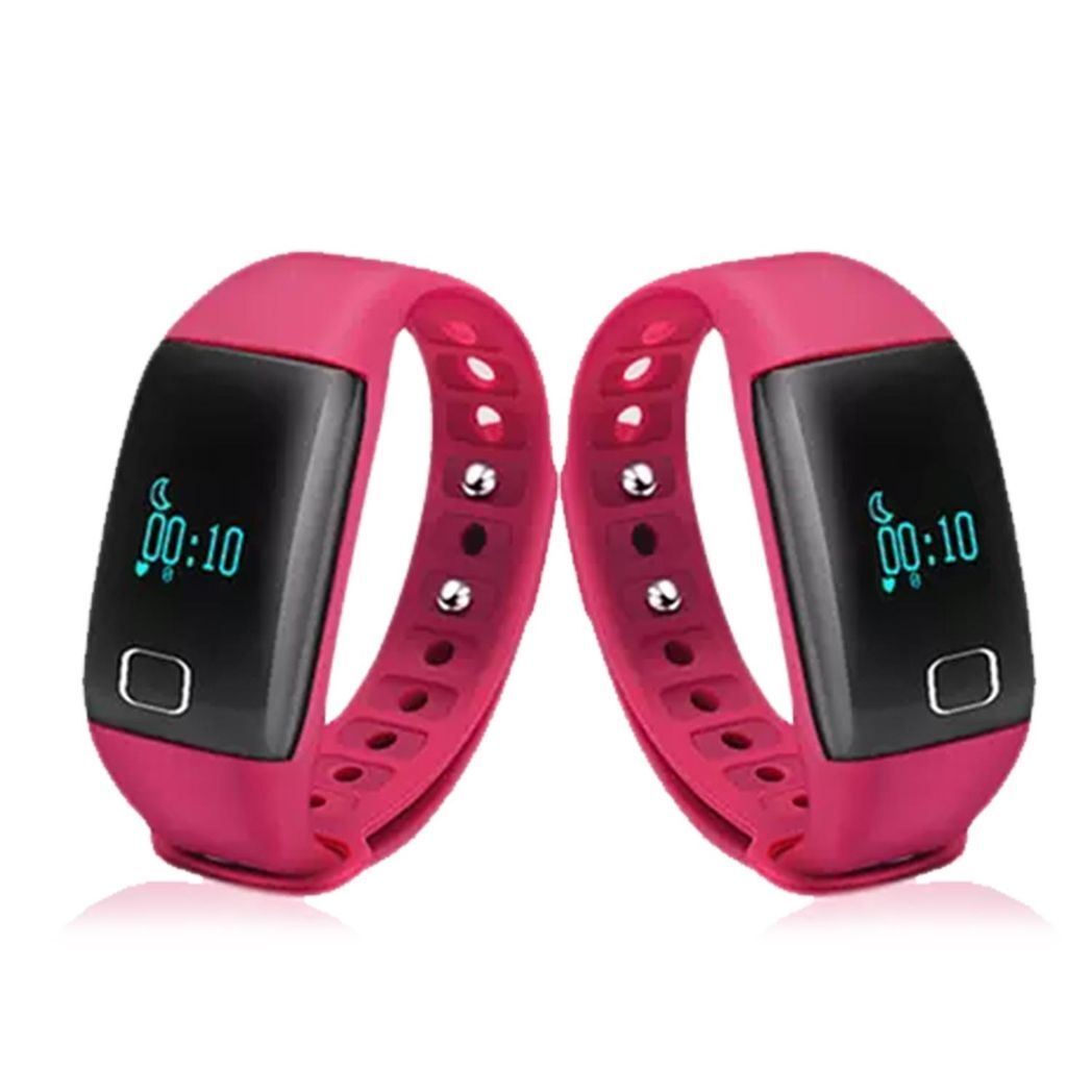 BaS-TeK T1 Waterproof Fitness Tracker with HRM - Pink