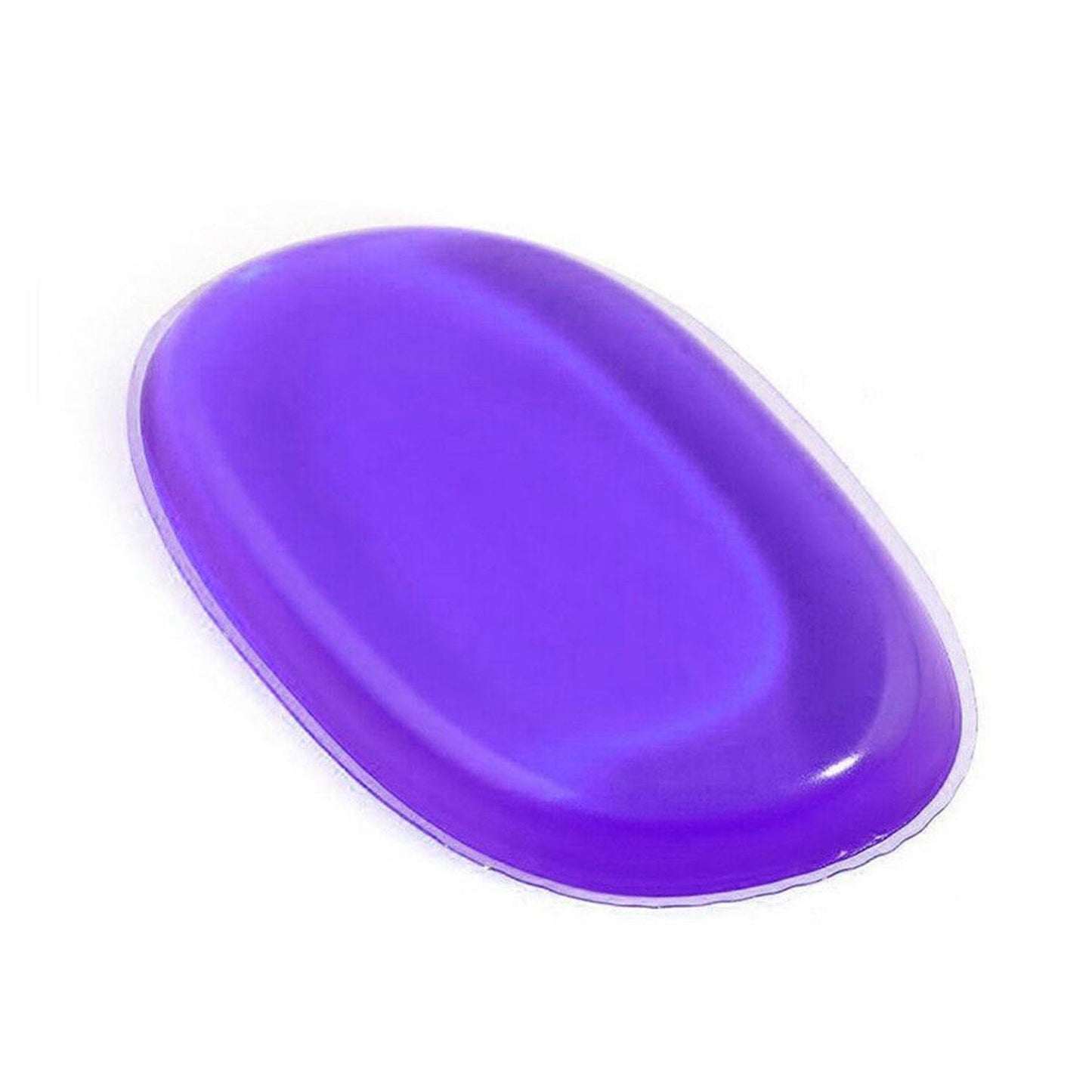 Silicone MakeUp Sponge Blending Applicator Puff Washable Skin Care Blusher Brush[Purple]