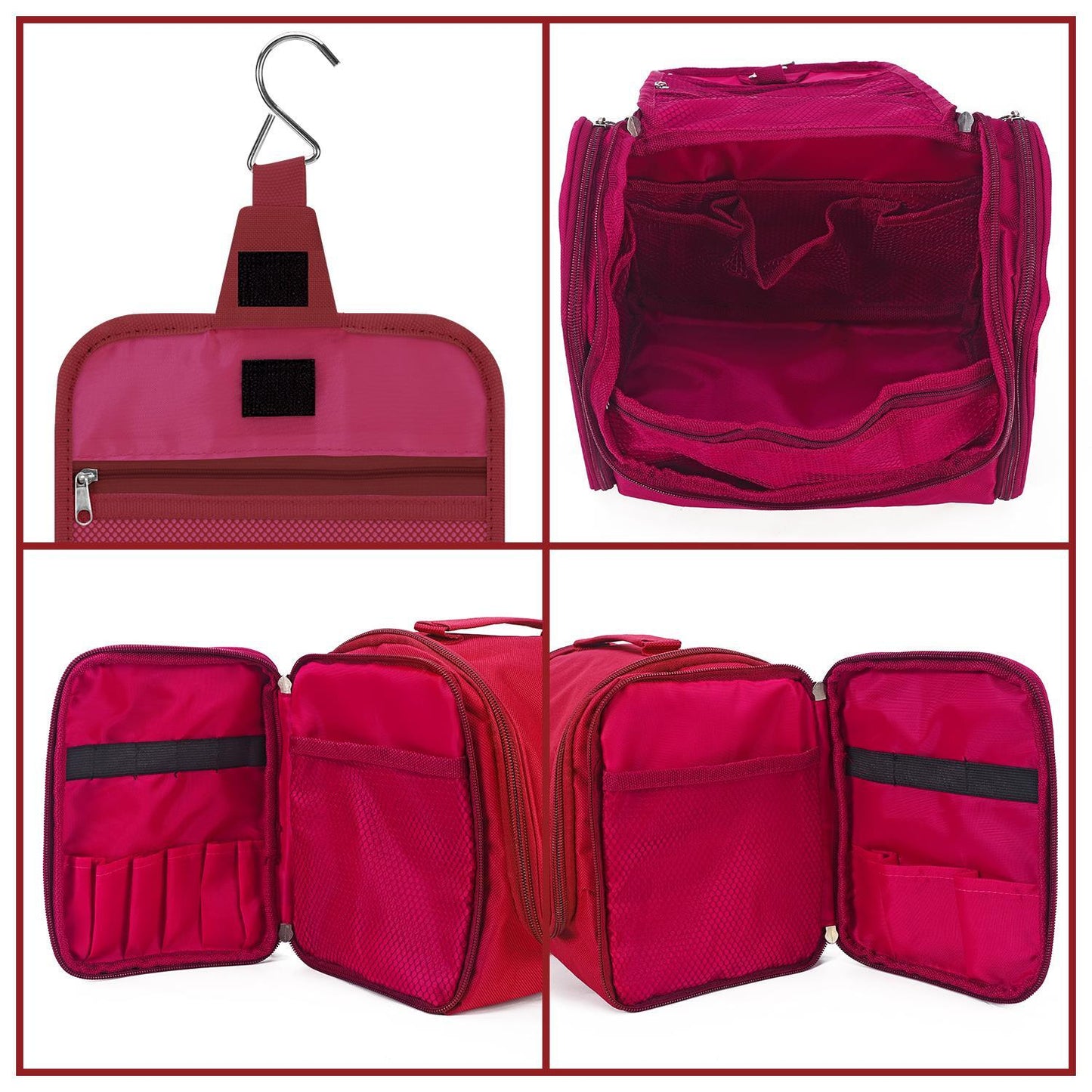 Toiletry Bag Bathroom Travel Makeup Toiletries Organiser - Hot Pink