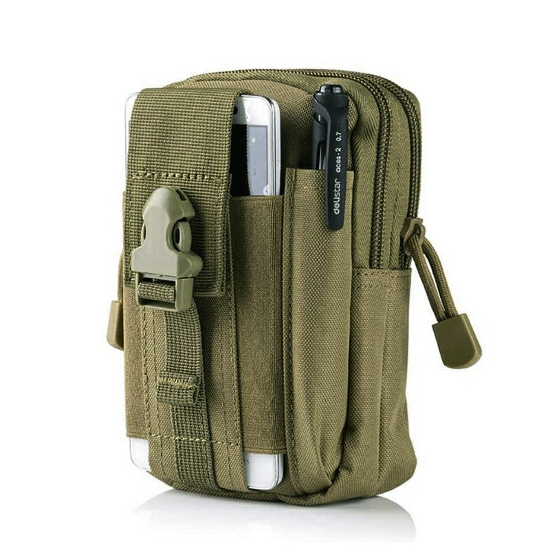 Tactical Waist Pouch EDC Molle Waist Bag Belt Phone Pouch Holster Purse Carrying Pouch - Army Green khaki