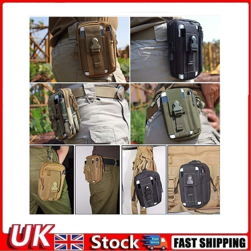 Tactical Waist Pouch EDC Molle Waist Bag Belt Phone Pouch Holster Purse Carrying Pouch - Army Green khaki