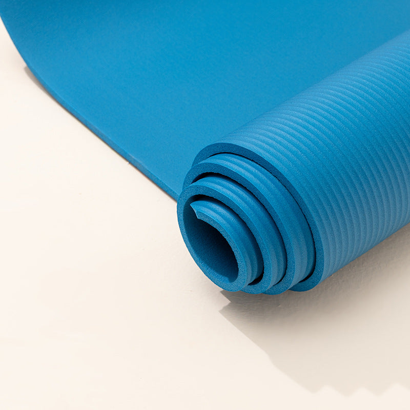 Yoga Mat 15mm Thick Gym Mats with Carrying Strap for Exercise Fitness Pilates - Purple Blue Grey Black