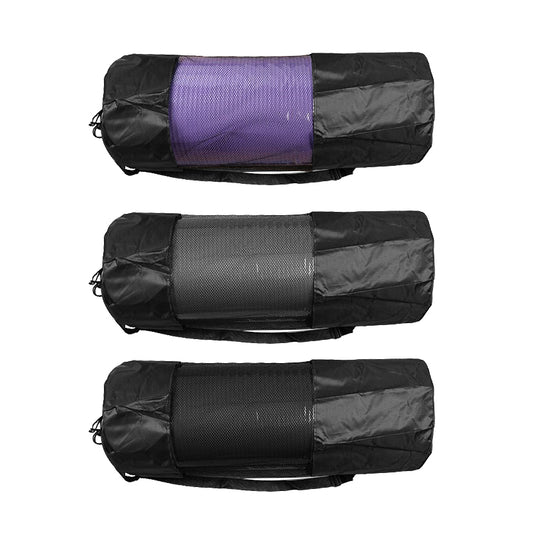 Yoga Mat 15mm Thick Gym Mats with Carrying Strap for Exercise Fitness Pilates - Purple Blue Grey Black