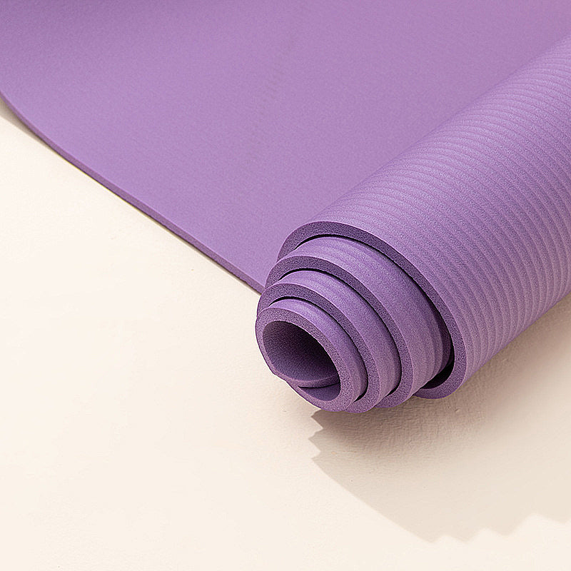 Yoga Mat 15mm Thick Gym Mats with Carrying Strap for Exercise Fitness Pilates - Purple Blue Grey Black