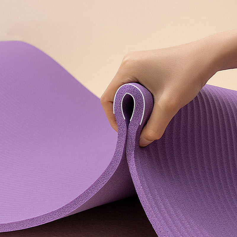 Yoga Mat 15mm Thick Gym Mats with Carrying Strap for Exercise Fitness Pilates - Purple Blue Grey Black