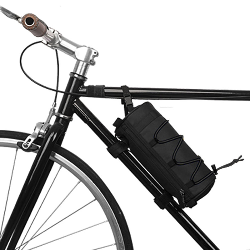 Bike Frame Bag Shoulder Bag Bicycle Handlebar Bag Mountain Bike Front Tube Pouch - Black Rope