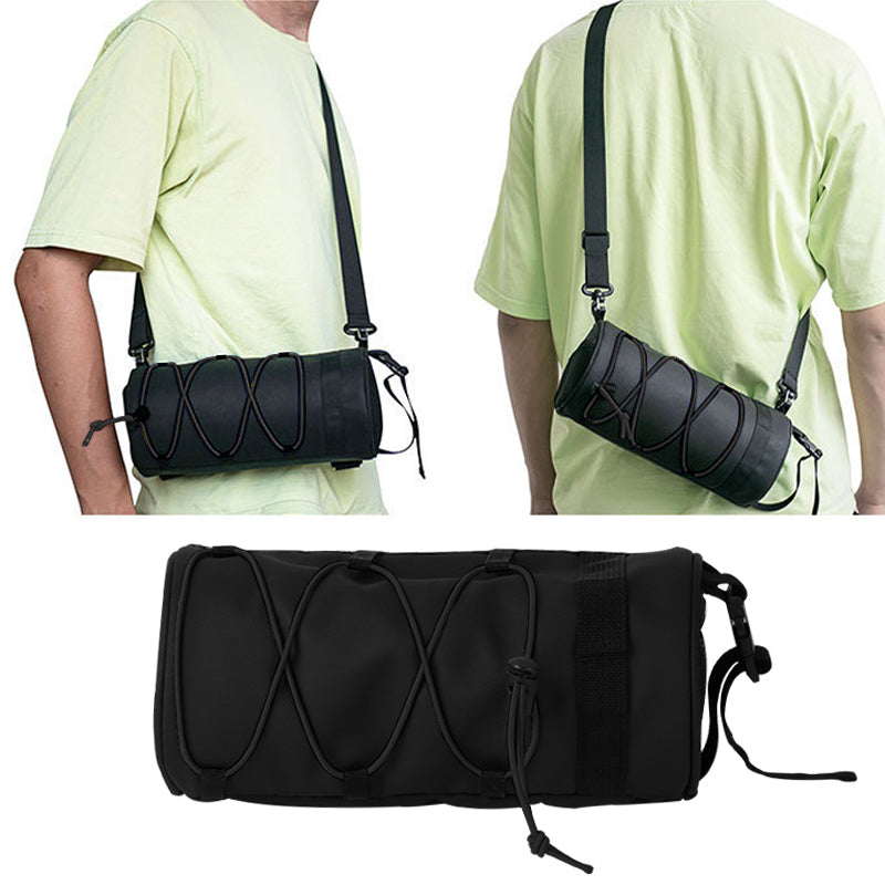 Bike Frame Bag Shoulder Bag Bicycle Handlebar Bag Mountain Bike Front Tube Pouch - Black Rope