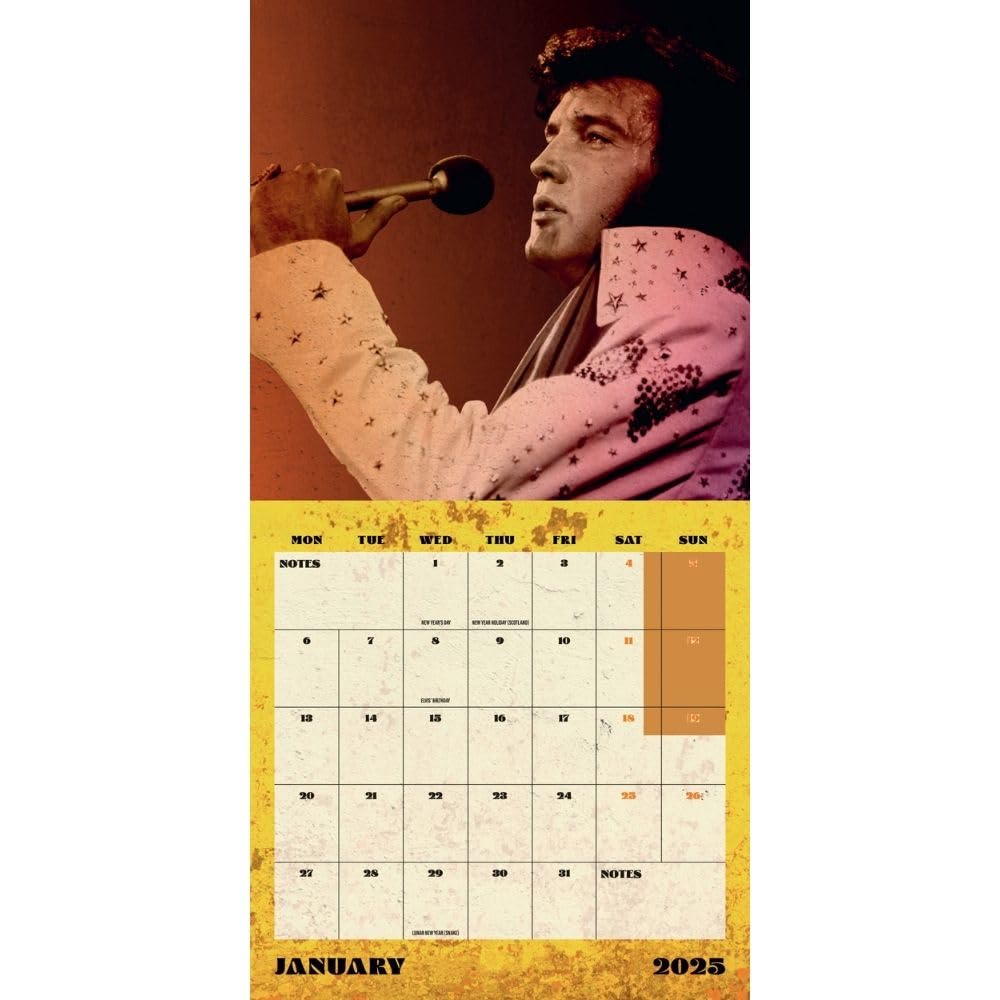 Elvis Presley Square Calendar 2025