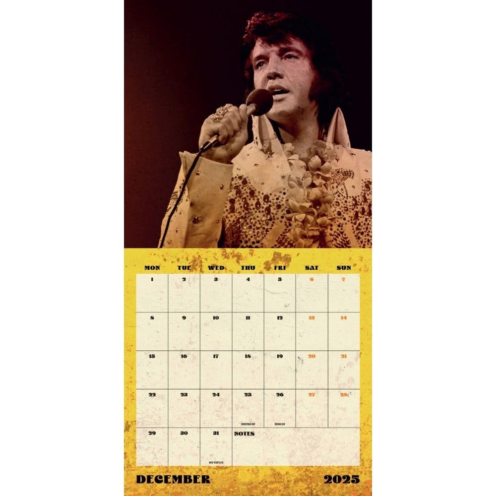 Elvis Presley Square Calendar 2025