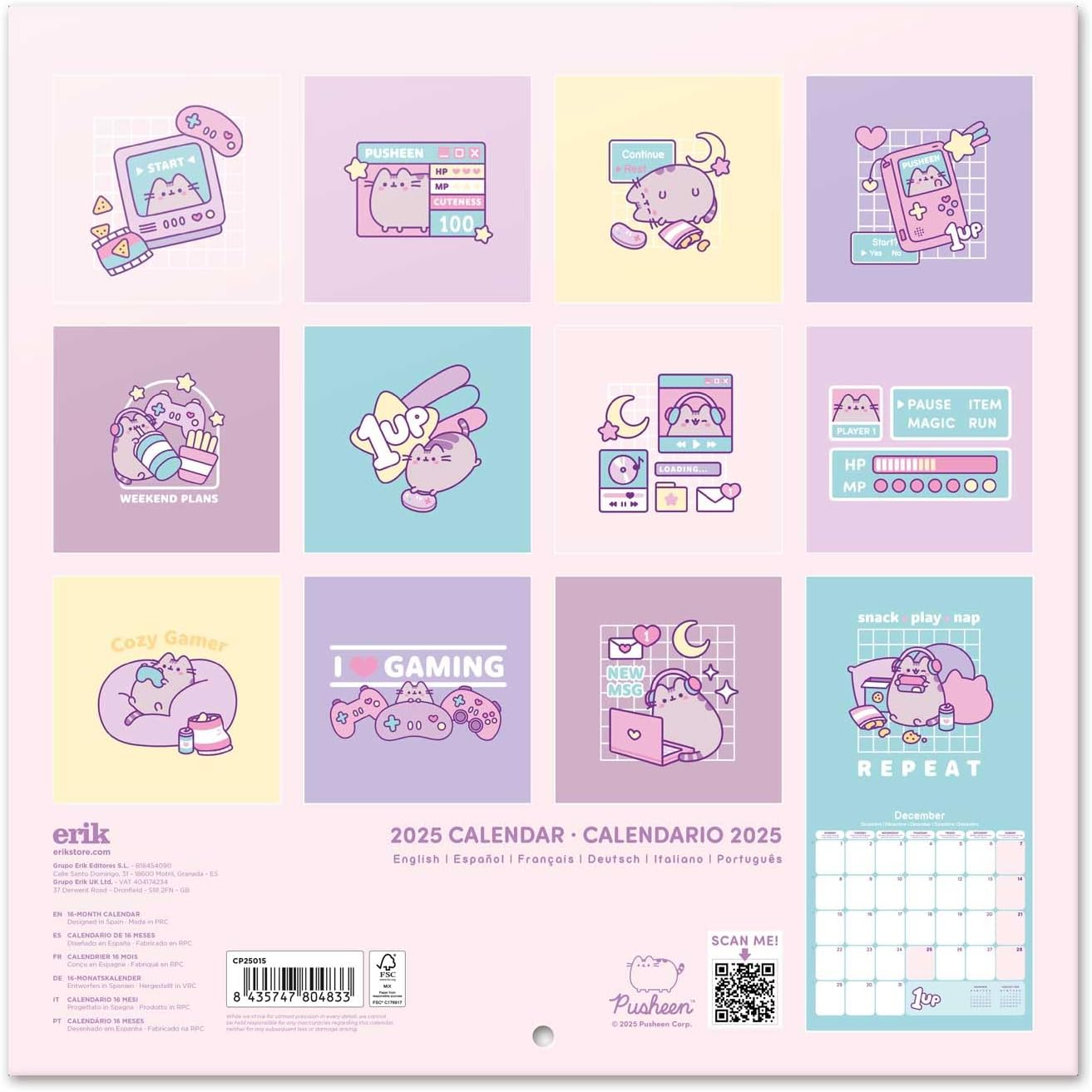 Pusheen Square Calendar 2025