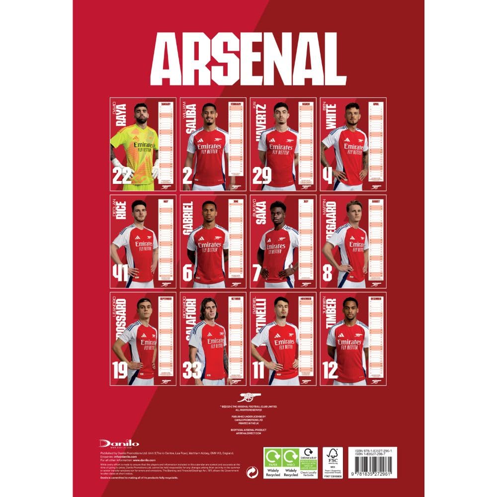 Arsenal FC A3 Calendar