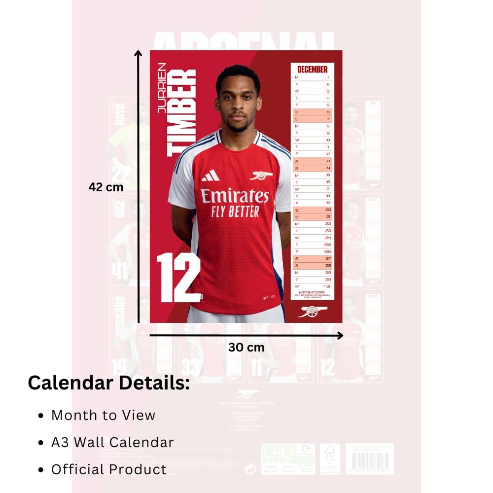 Arsenal FC A3 Calendar